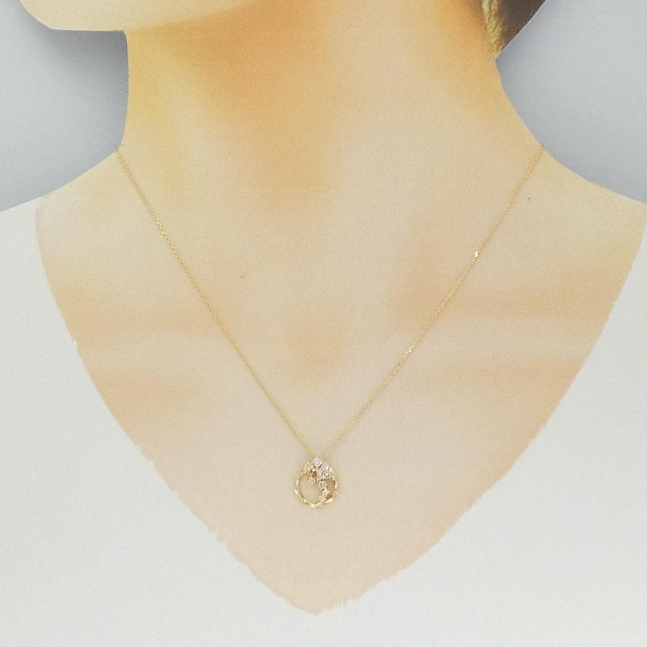 K18YG ダイヤモンド ネックレス 0.22CT