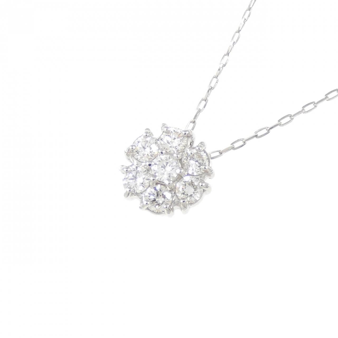 【新品】PT フラワー ダイヤモンド ネックレス 0.20CT