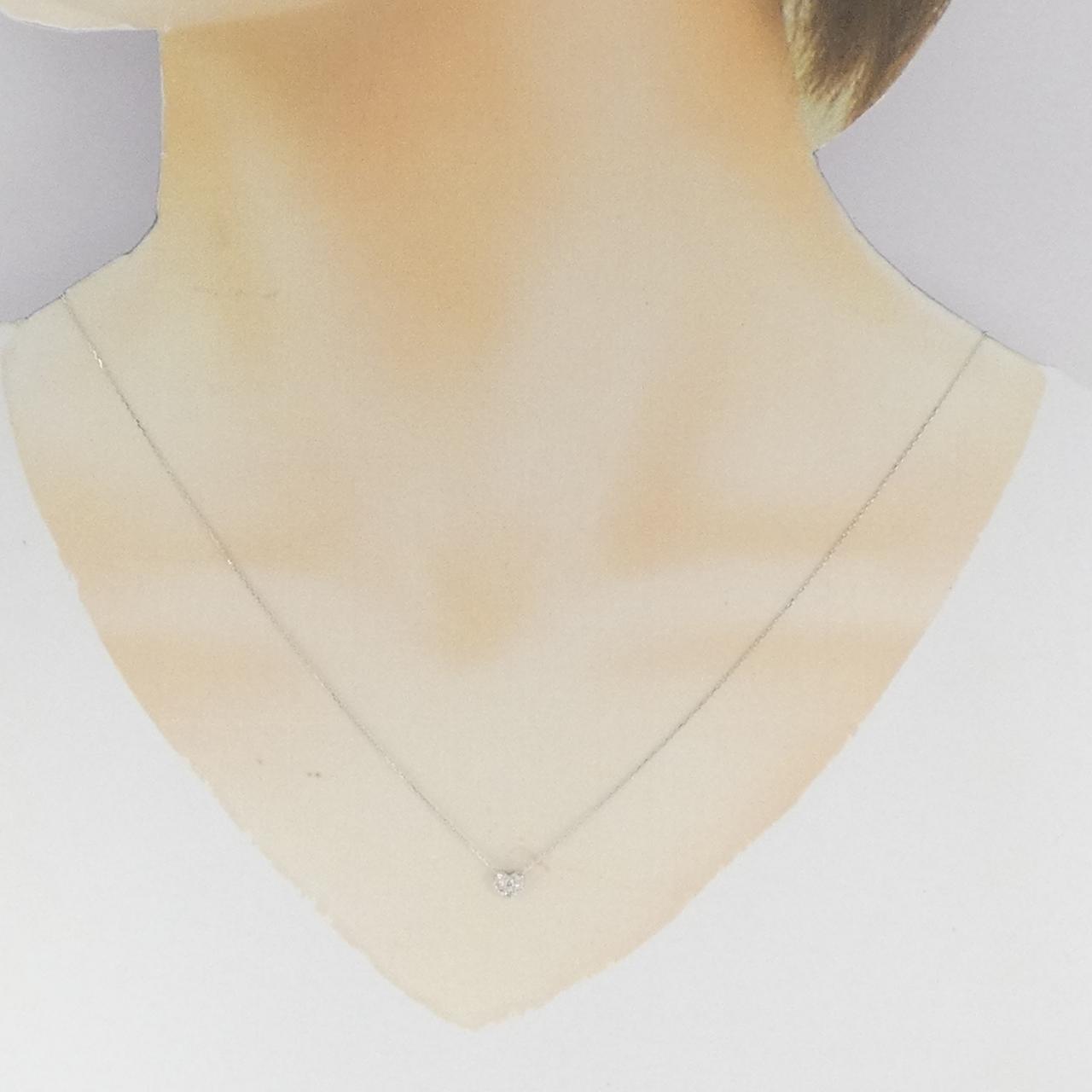 【新品】K10WG ハート ダイヤモンド ネックレス 0.10CT