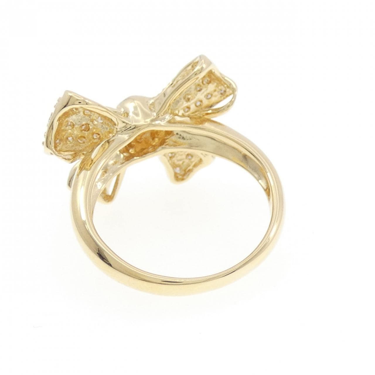 K18YG リボン ダイヤモンド リング 0.33CT