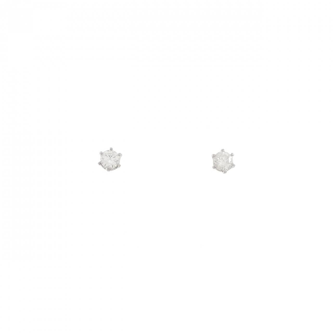 PT900 ソリティア ダイヤモンド ピアス 0.10CT
