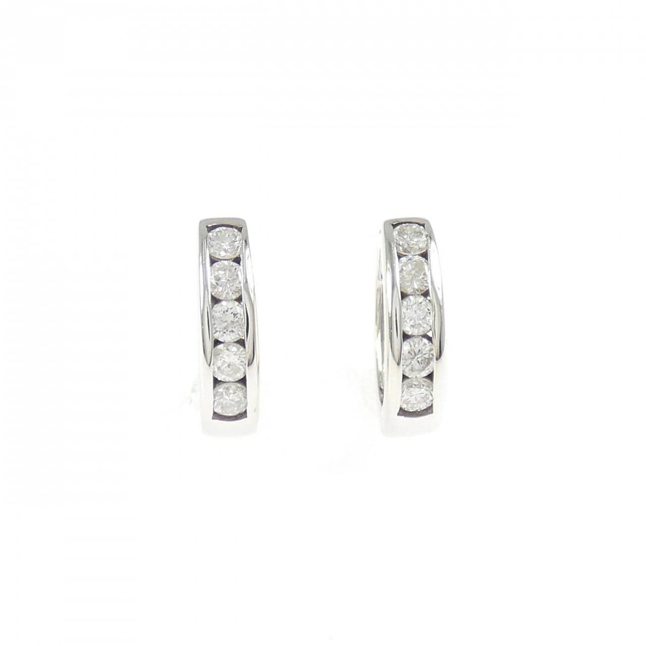 K18WG ダイヤモンド フープ ピアス 0.30CT