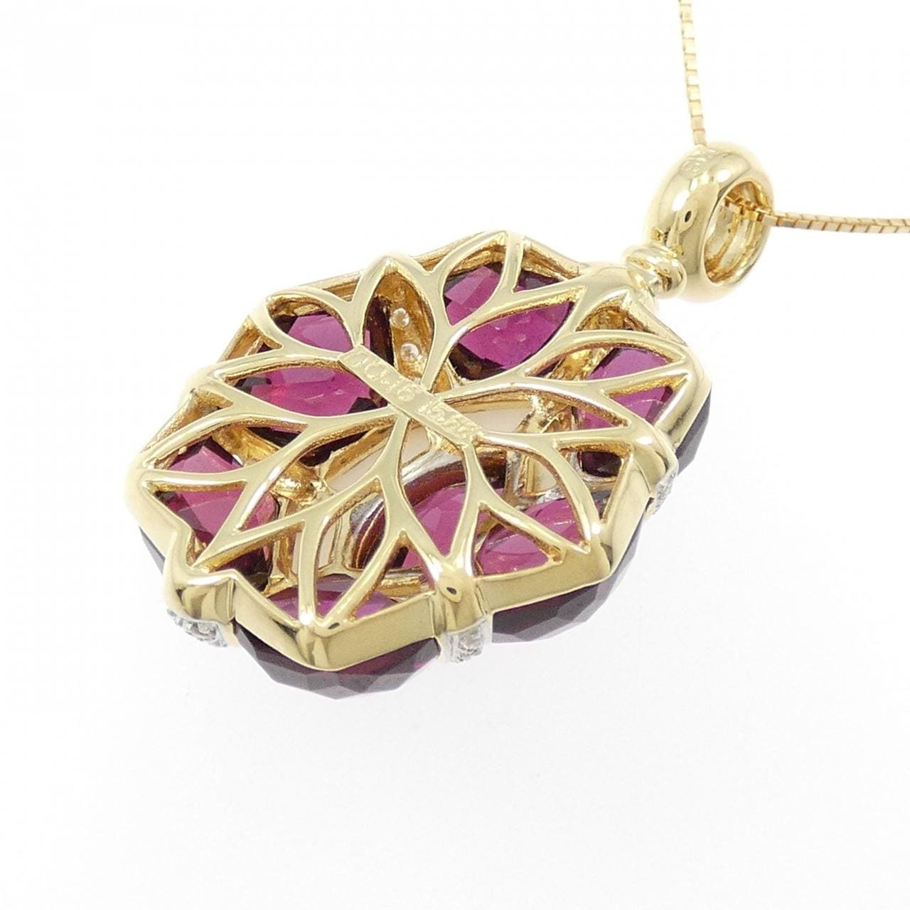 K18YG/K18WG カラーストーン ネックレス