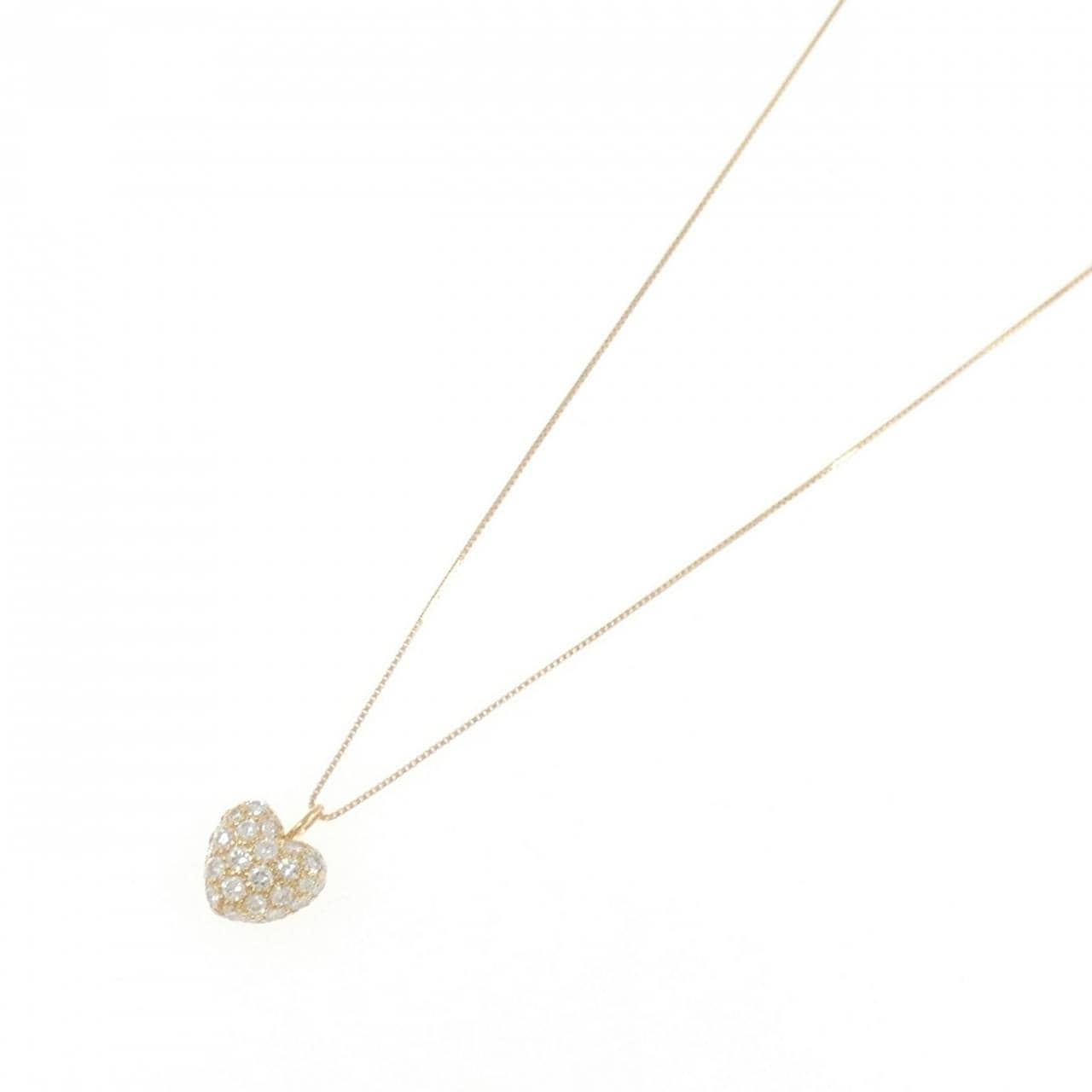 K18YG ハート ダイヤモンド ネックレス 0.50CT