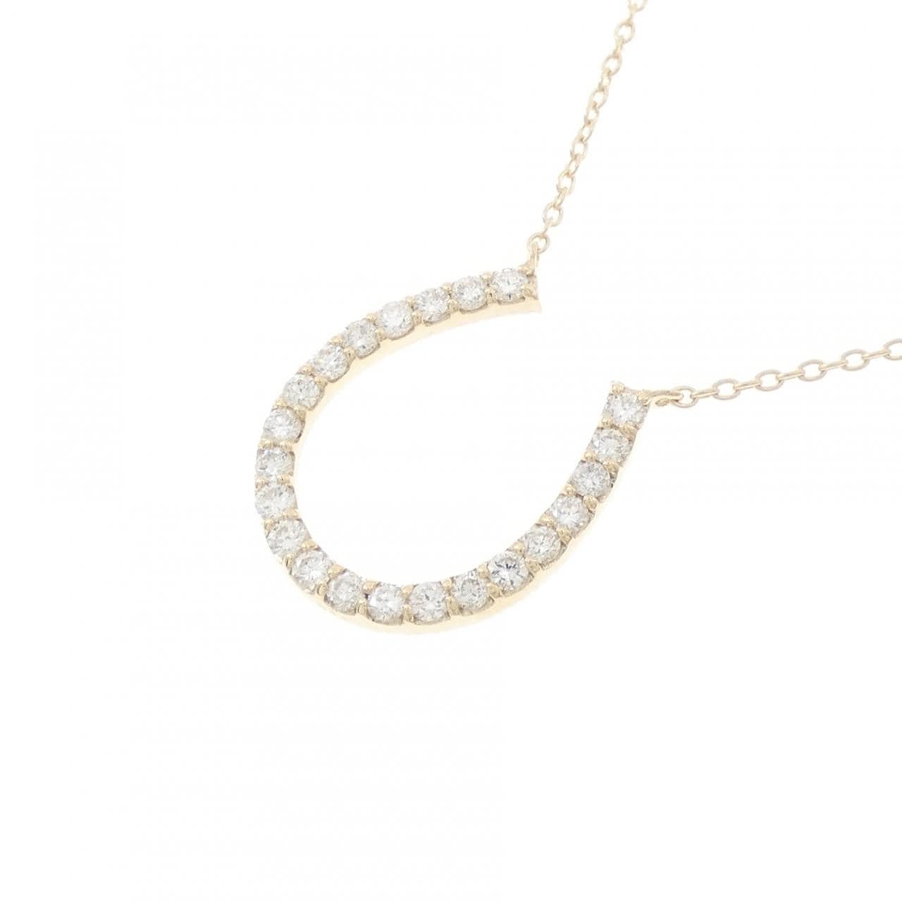 【リメイク】K10YG ホースシュー ダイヤモンド ネックレス 0.30CT