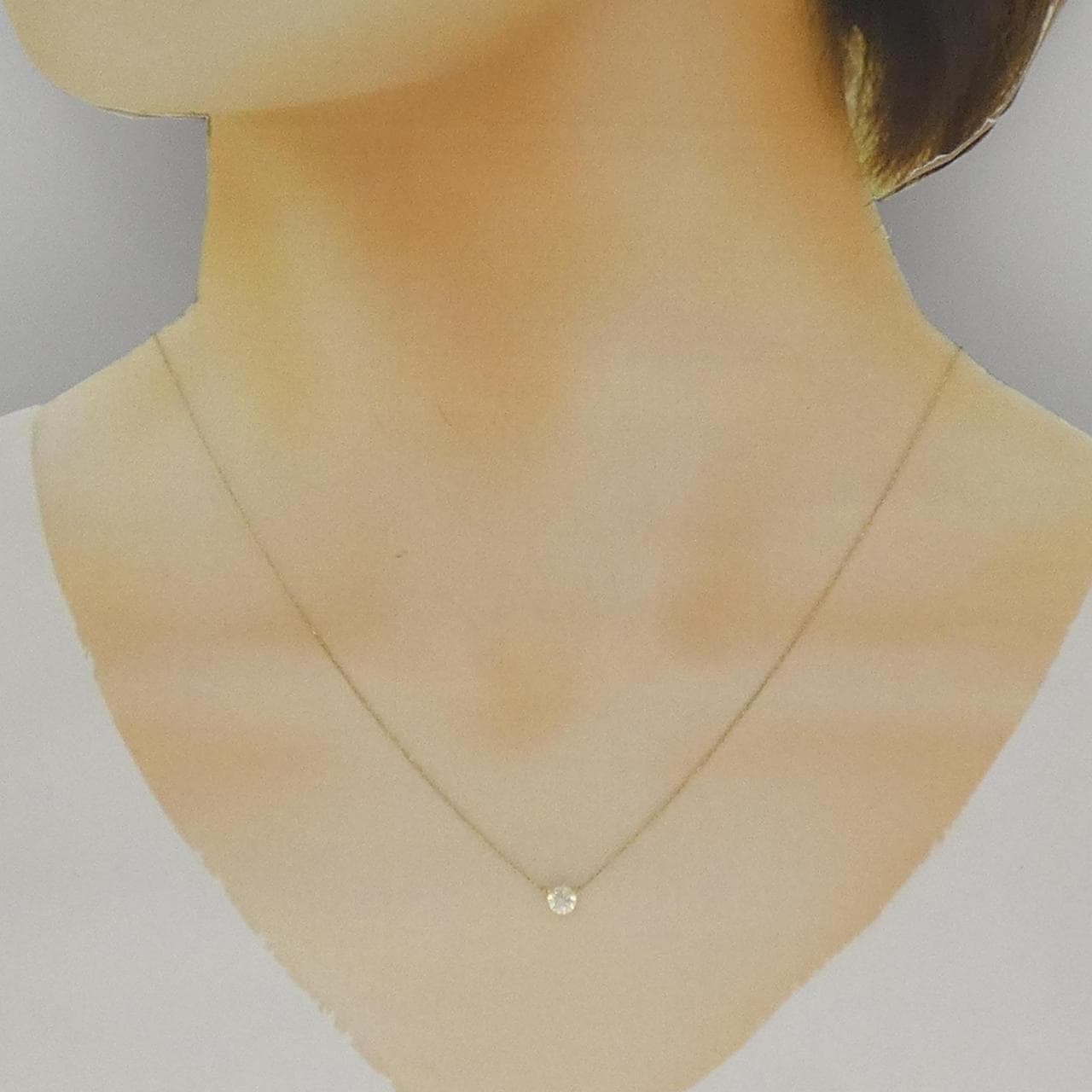 K18YG ソリティア ダイヤモンド ネックレス 0.26CT