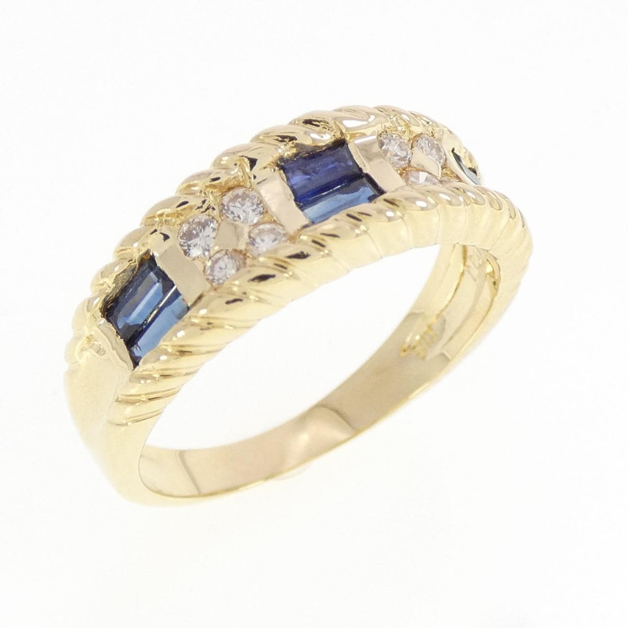 K18YG サファイヤ リング 0.35CT
