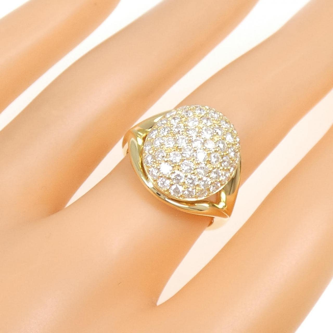 K18YG パヴェ ダイヤモンド リング 1.14CT