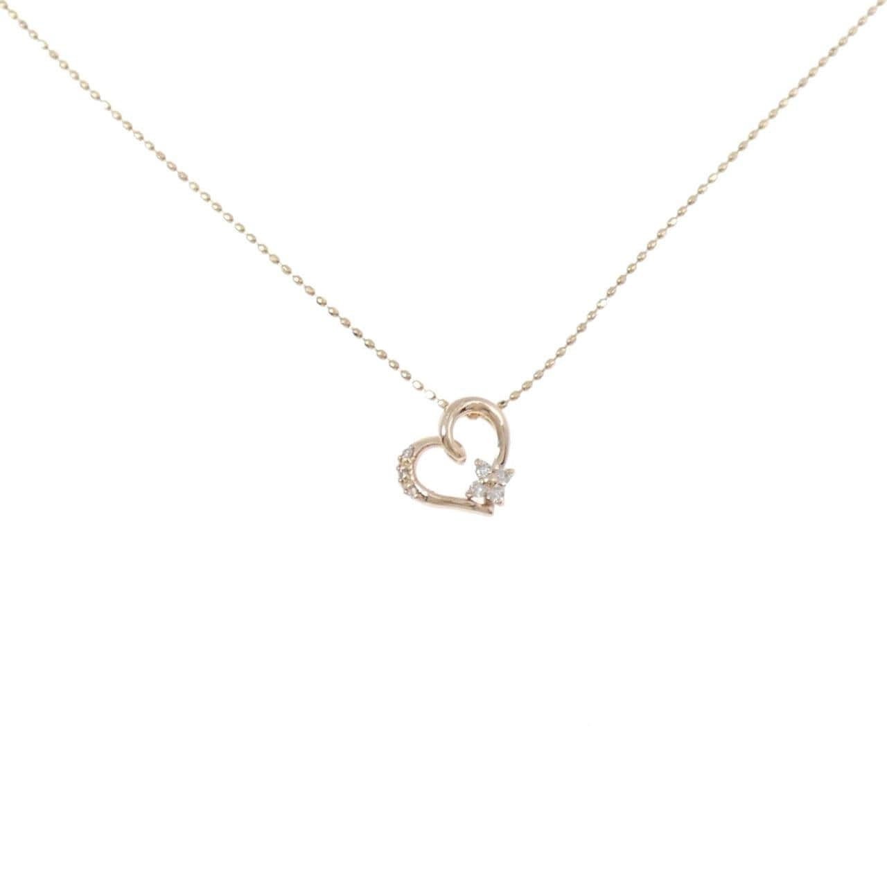 K10PG ハート ダイヤモンド ネックレス 0.05CT