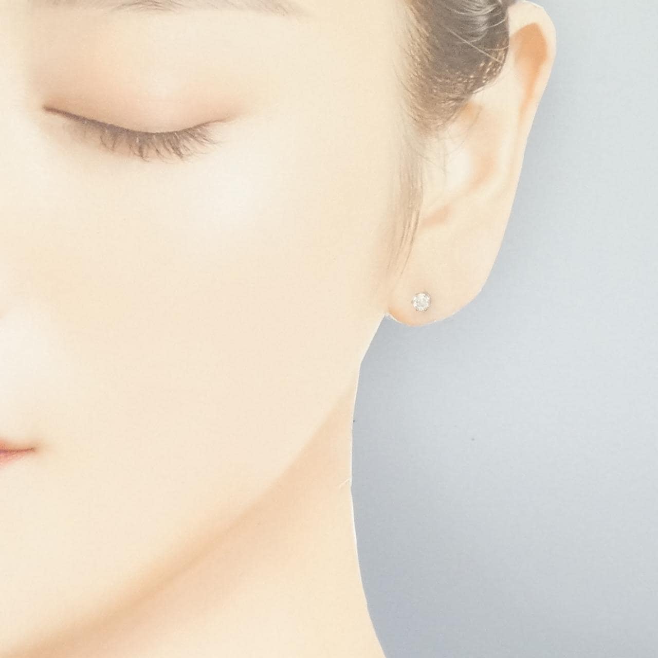 K18PG ソリティア ダイヤモンド ピアス 0.15CT  片耳