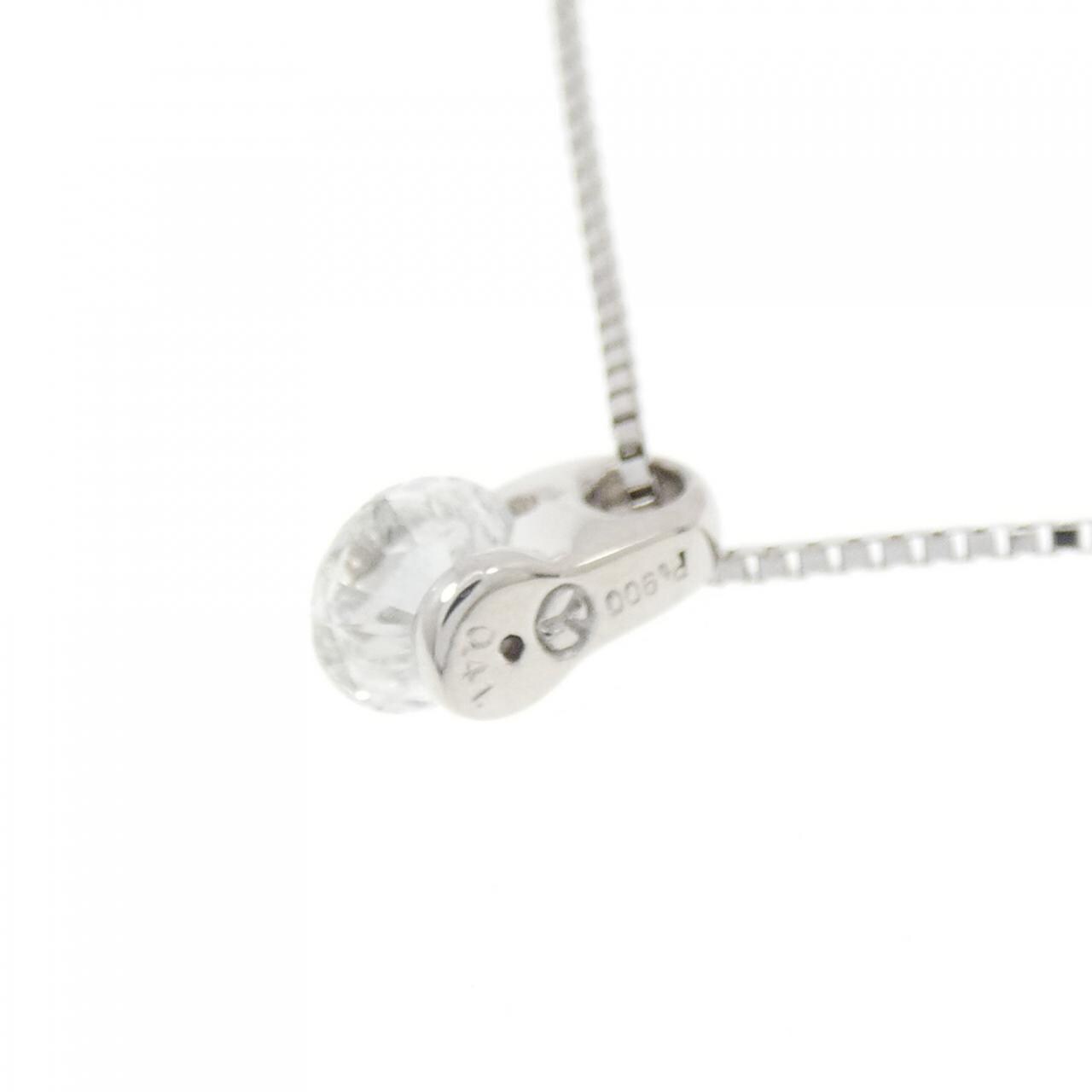 PT900/PT850 ソリティア ダイヤモンド ネックレス 0.41CT