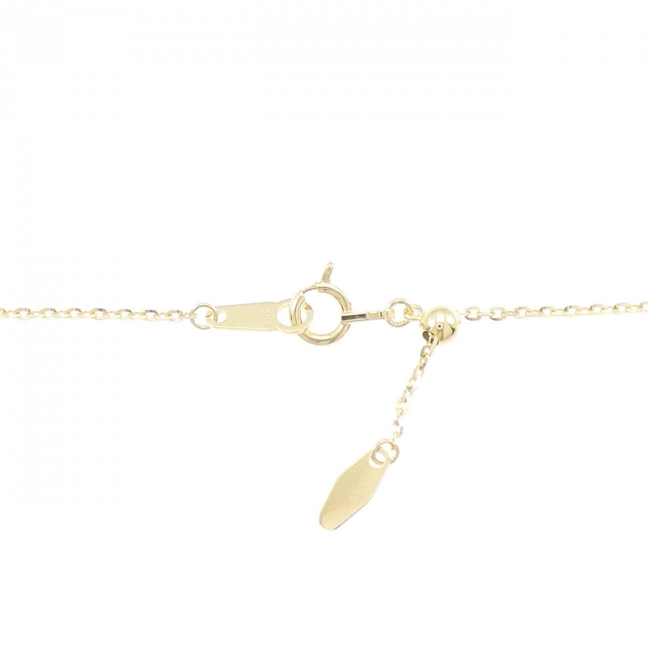 K18YG フラワー サファイヤ ネックレス 0.01CT