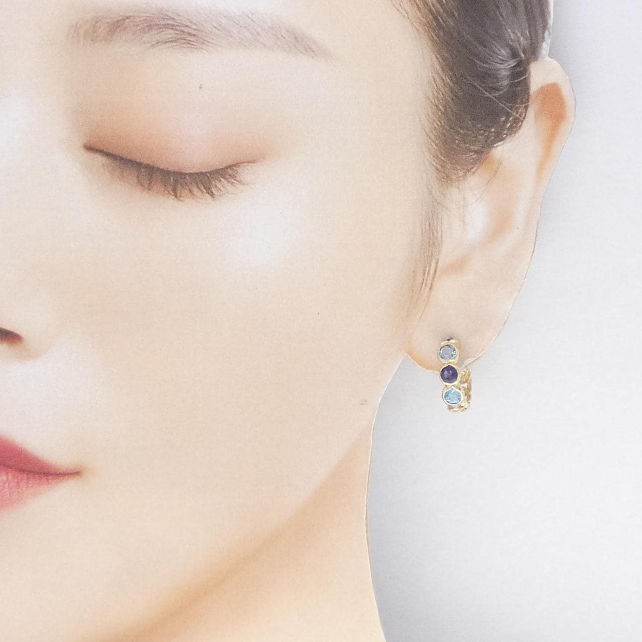 K18YG アイオライト ピアス