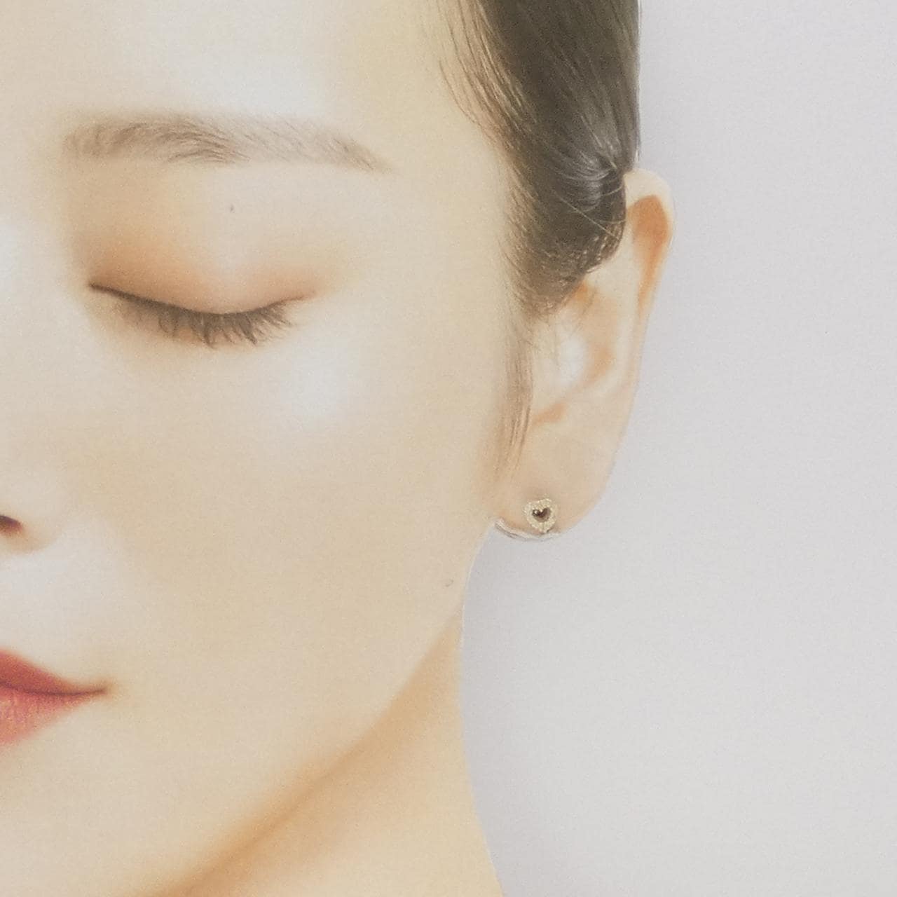 K10YG ハート ダイヤモンド ピアス 0.14CT