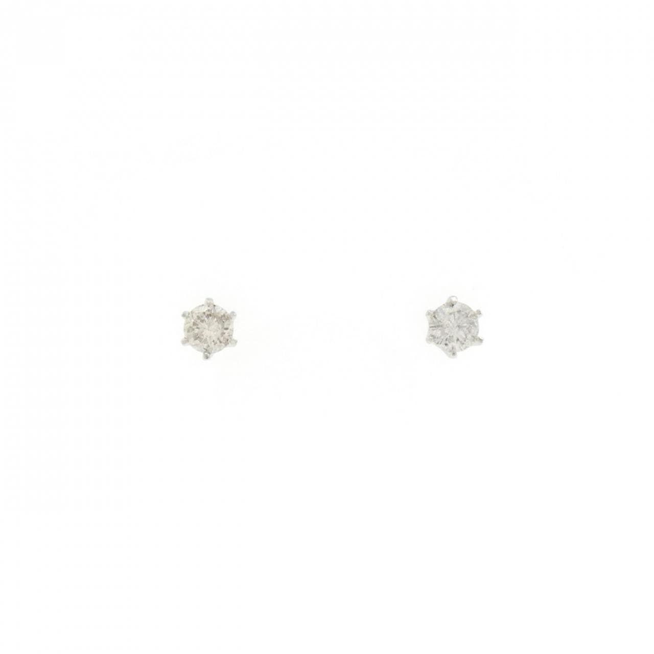 PT900 ソリティア ダイヤモンド ピアス 0.22CT