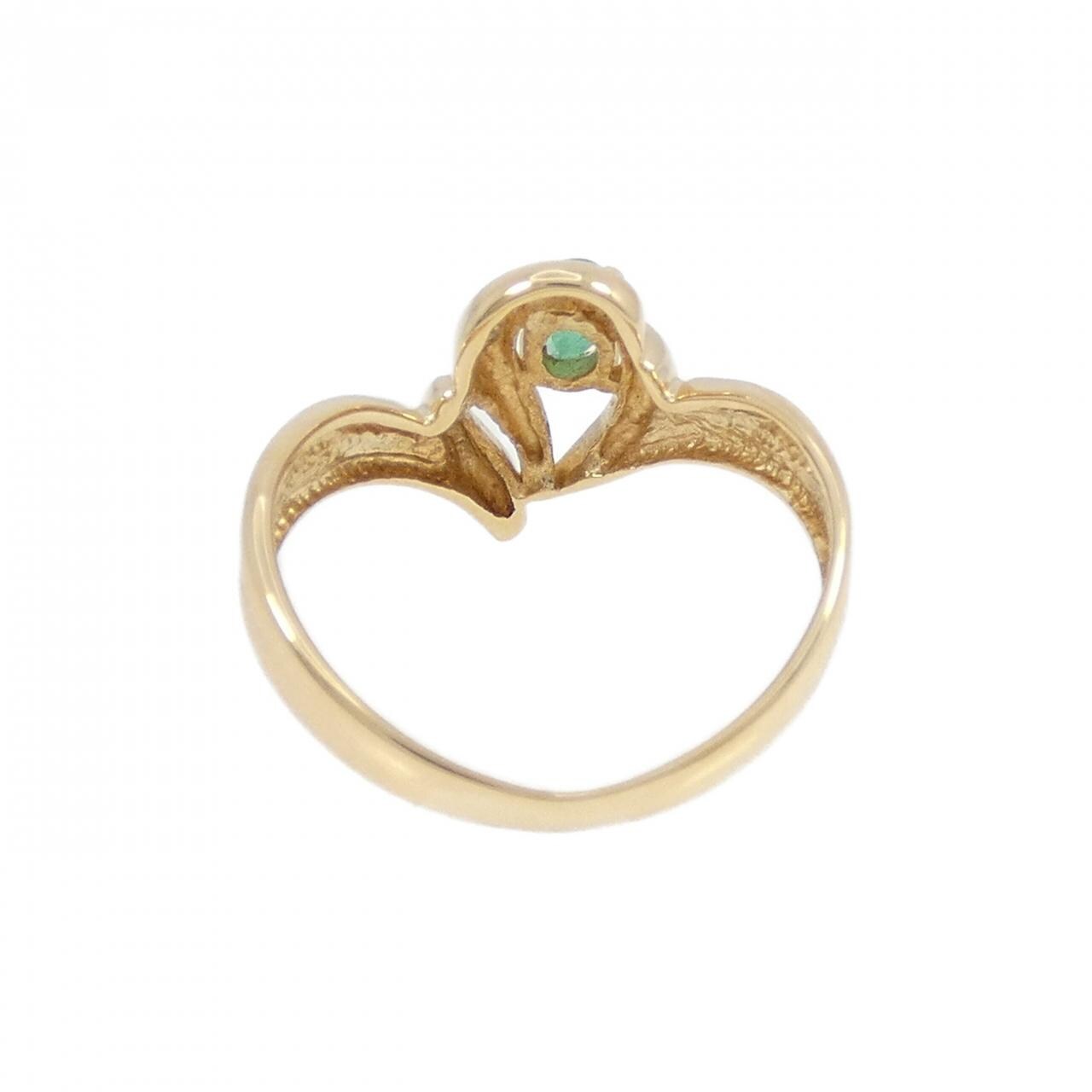 K18YG emerald ring