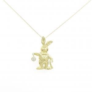K18YG ラビット ダイヤモンド ネックレス 0.09CT