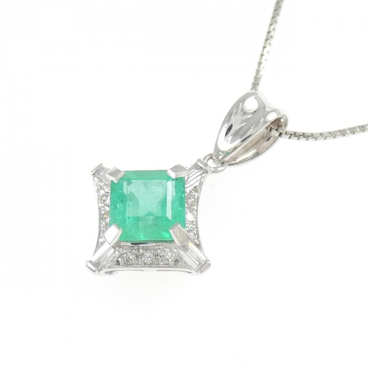 PT900/PT850 エメラルド ネックレス 1.01CT
