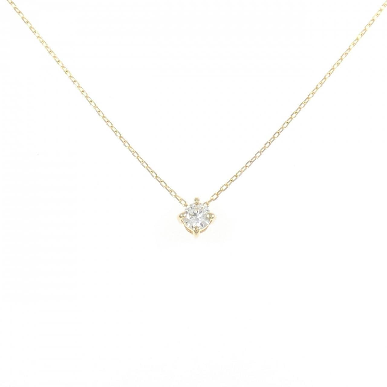 K18YG ソリティア ダイヤモンド ネックレス 0.10CT