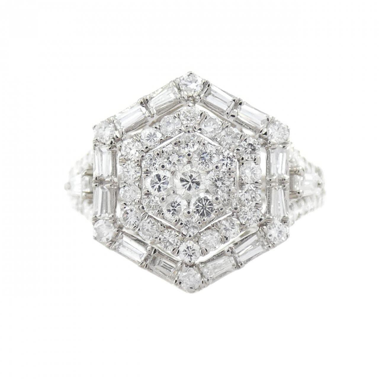 K18WG ダイヤモンド リング 1.00CT