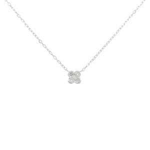 K10WG フラワー ダイヤモンド ネックレス 0.10CT