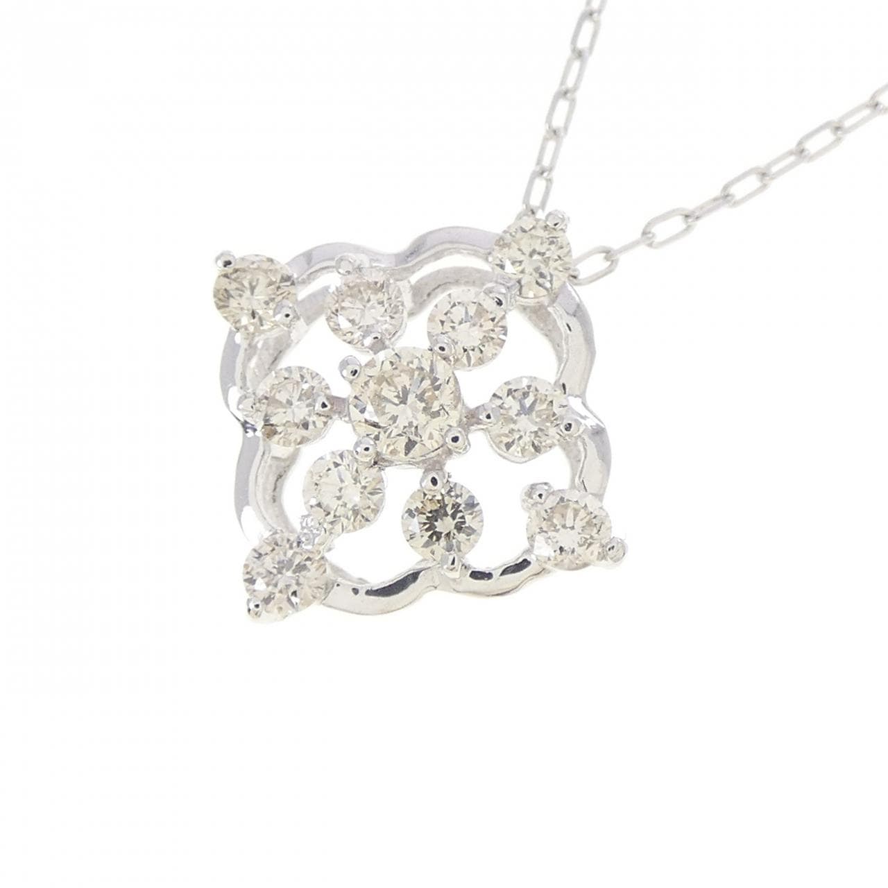 K18WG ダイヤモンド ネックレス 0.37CT