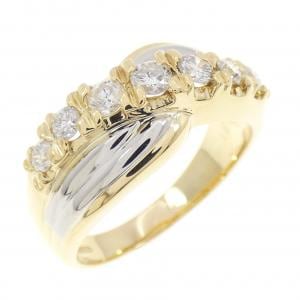 K18YG/PT850 ダイヤモンド リング 0.51CT