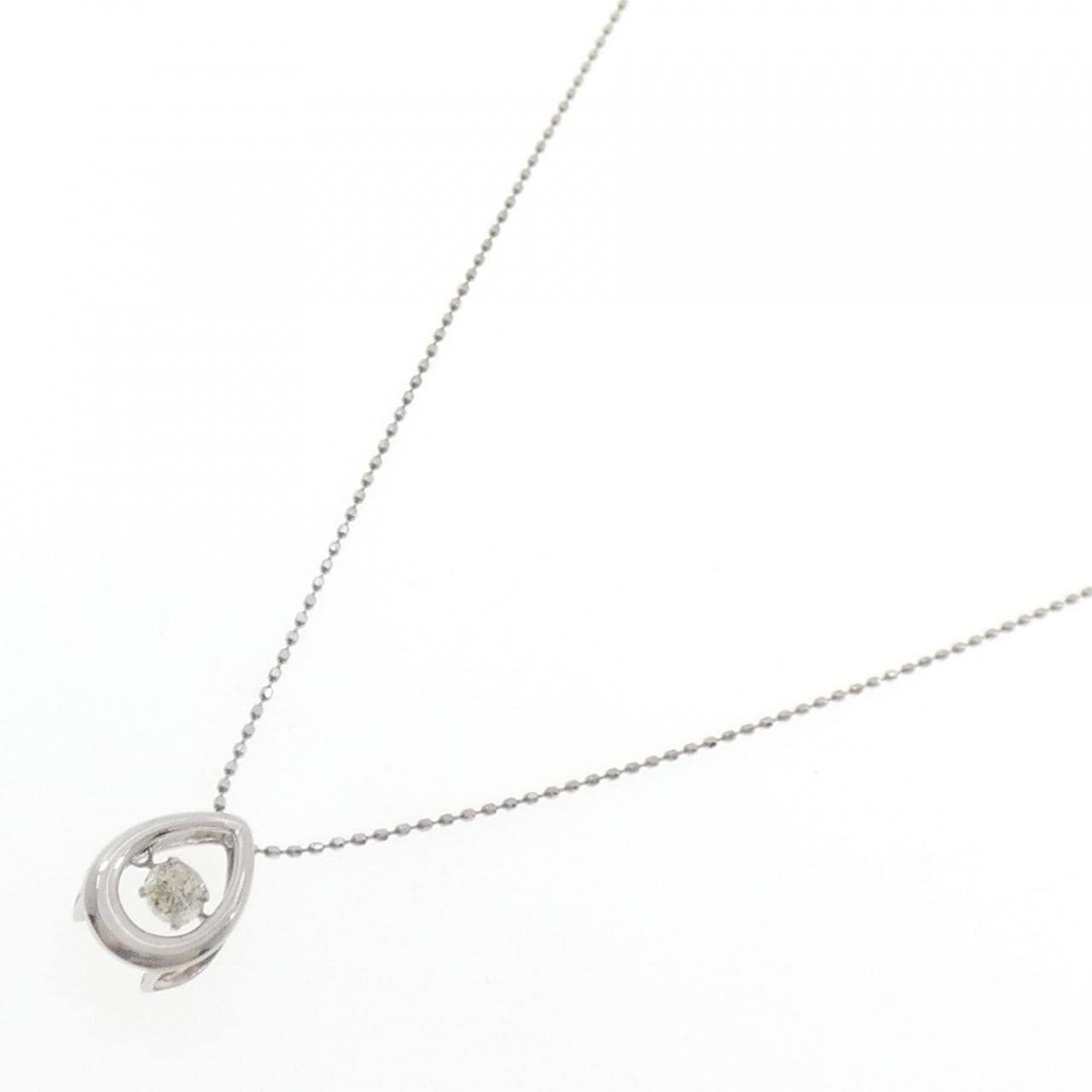 K18WG/PT850 ダイヤモンド ネックレス 0.20CT