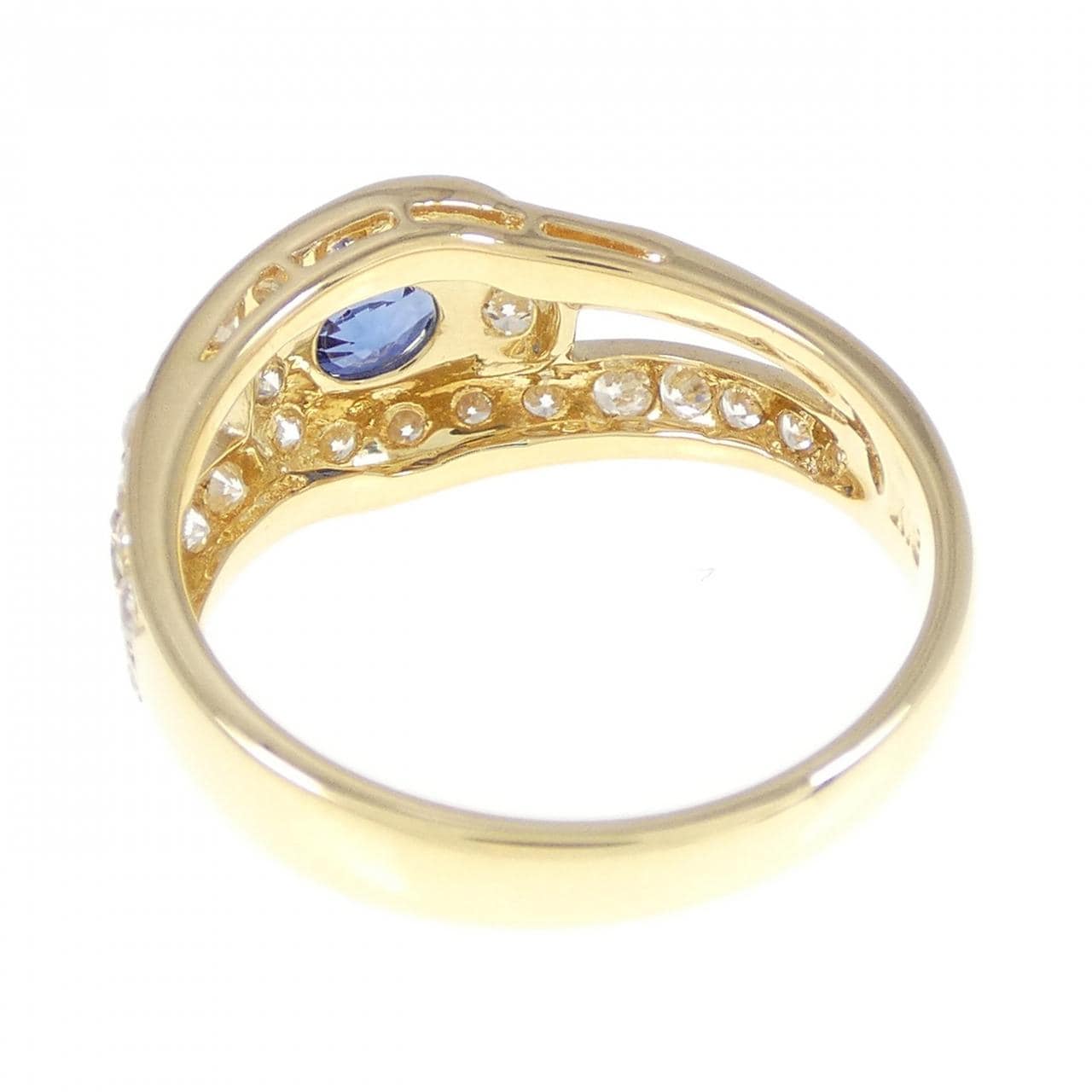 K18YG sapphire ring 0.52CT