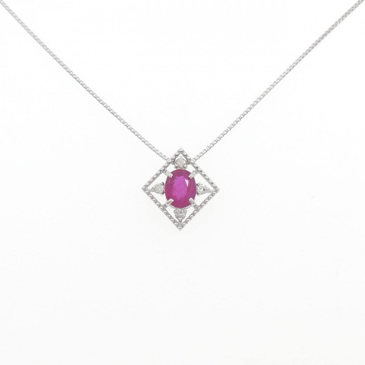 K18WG ルビー ネックレス 0.50CT
