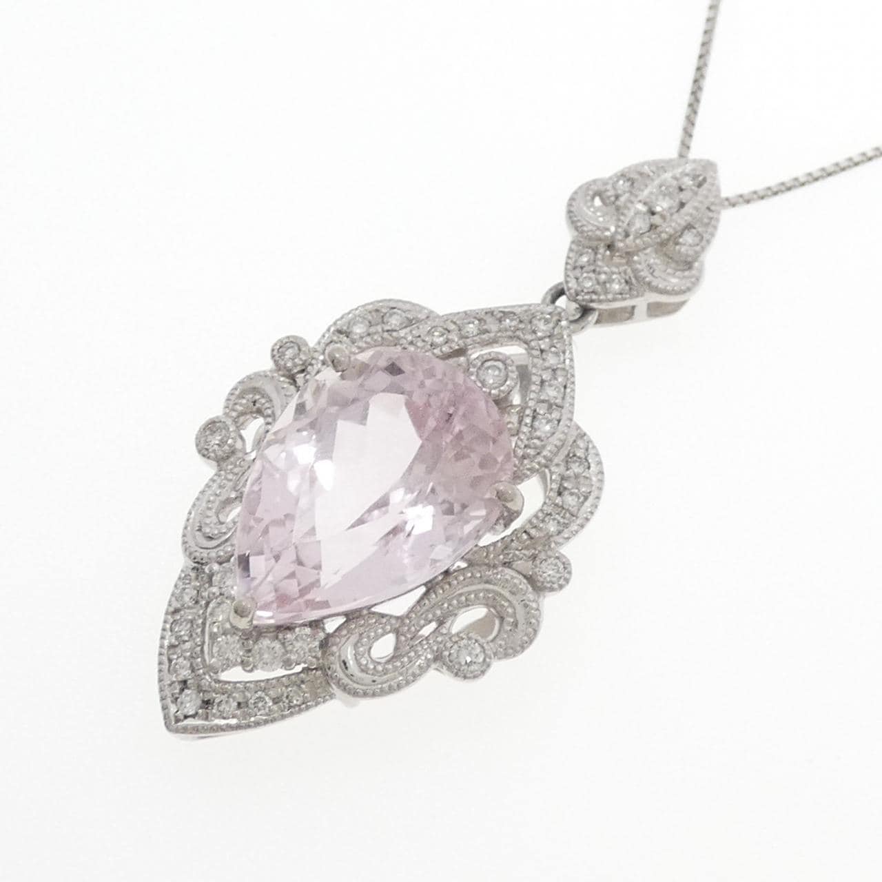 PT900/PT850 クンツァイト ネックレス 14.18CT