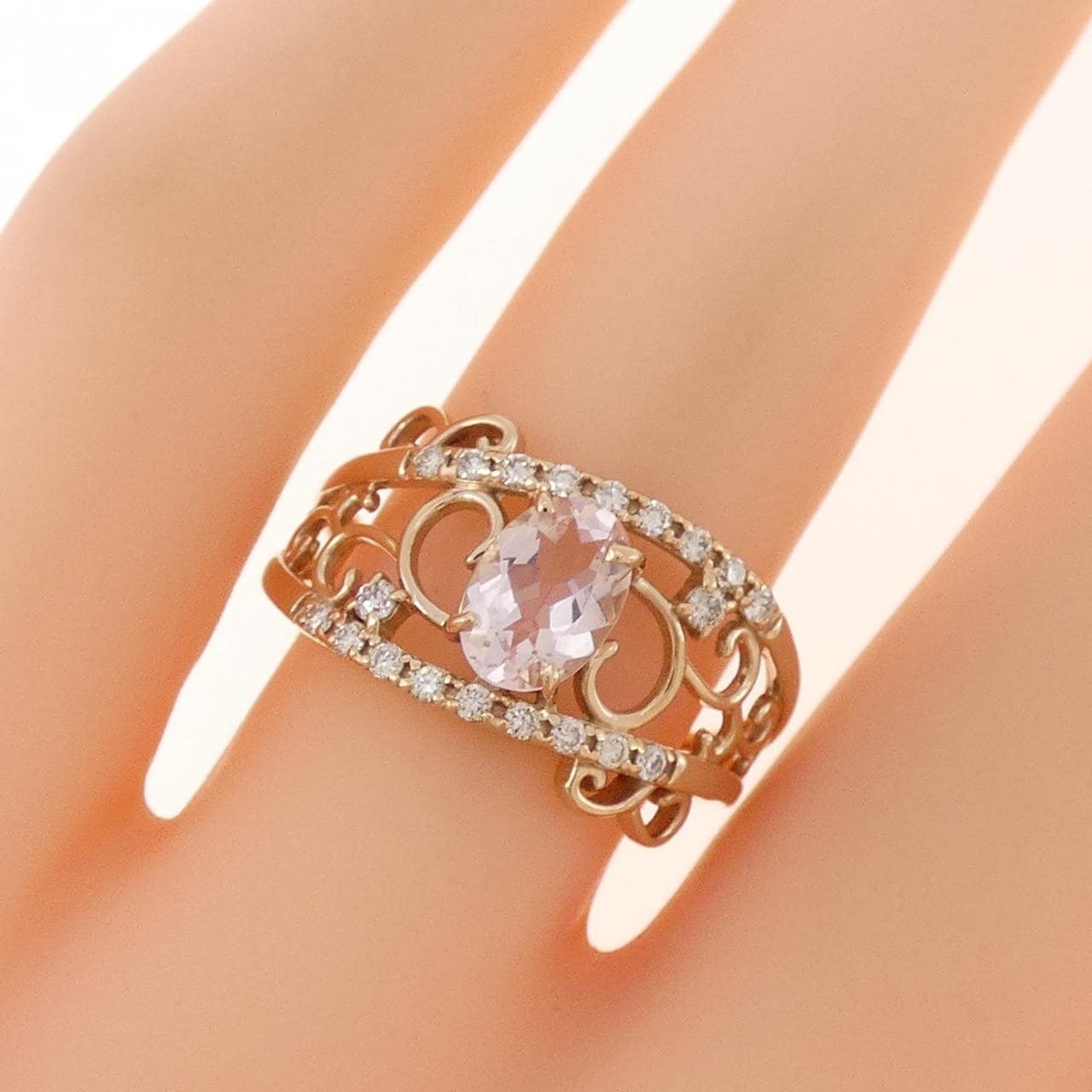 K18PG モルガナイト リング 0.55CT
