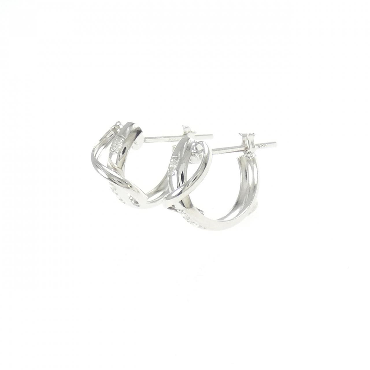 K14WG ダイヤモンド ピアス 0.06CT