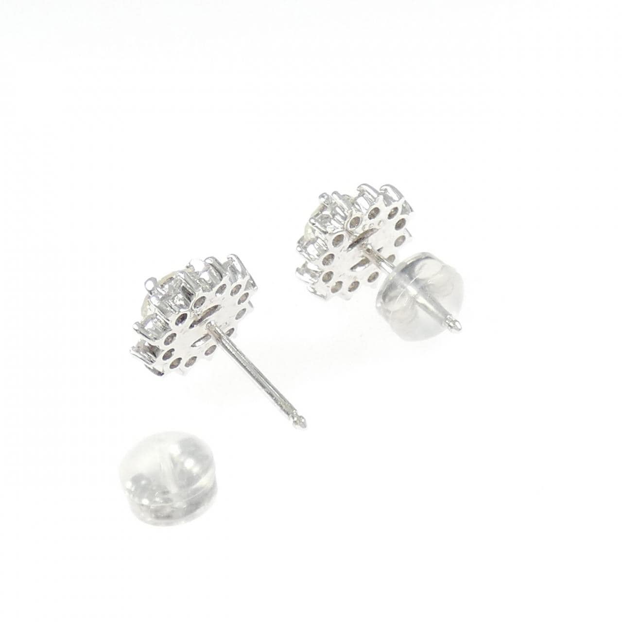 PT900 フラワー ダイヤモンド ピアス 0.78CT