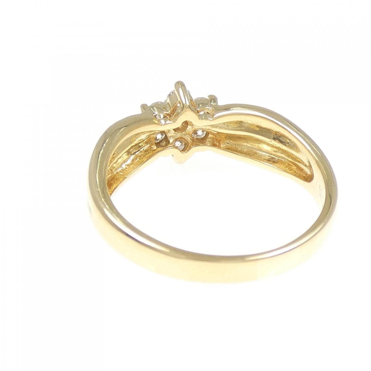 18KYG フラワー ダイヤモンド リング