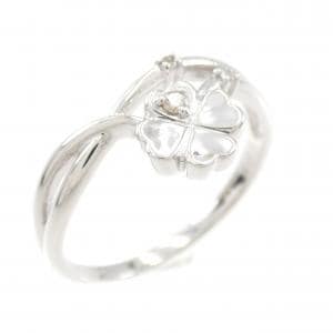 K18WG クローバー ダイヤモンド リング 0.03CT