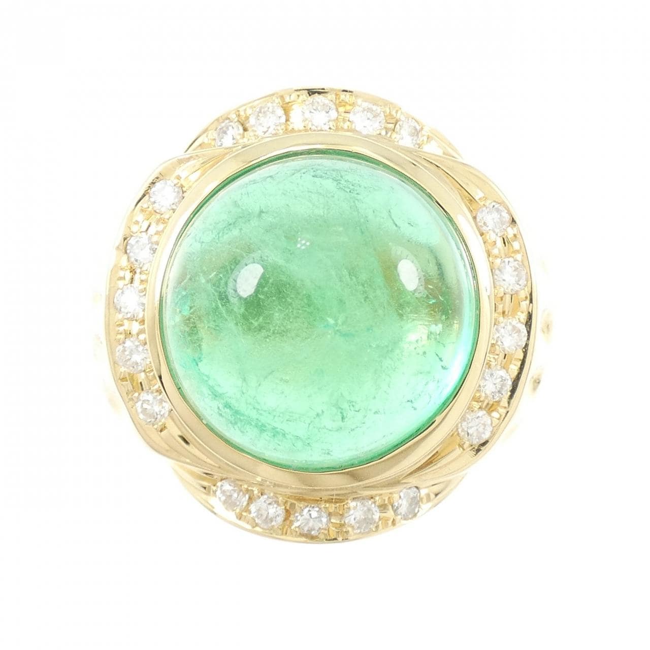 K18YG エメラルド リング 18.65CT