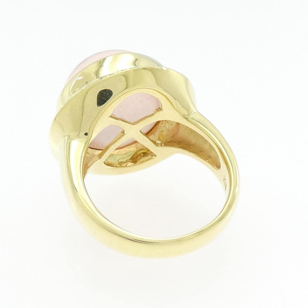 K18YG ローズクオーツ リング 15.85CT