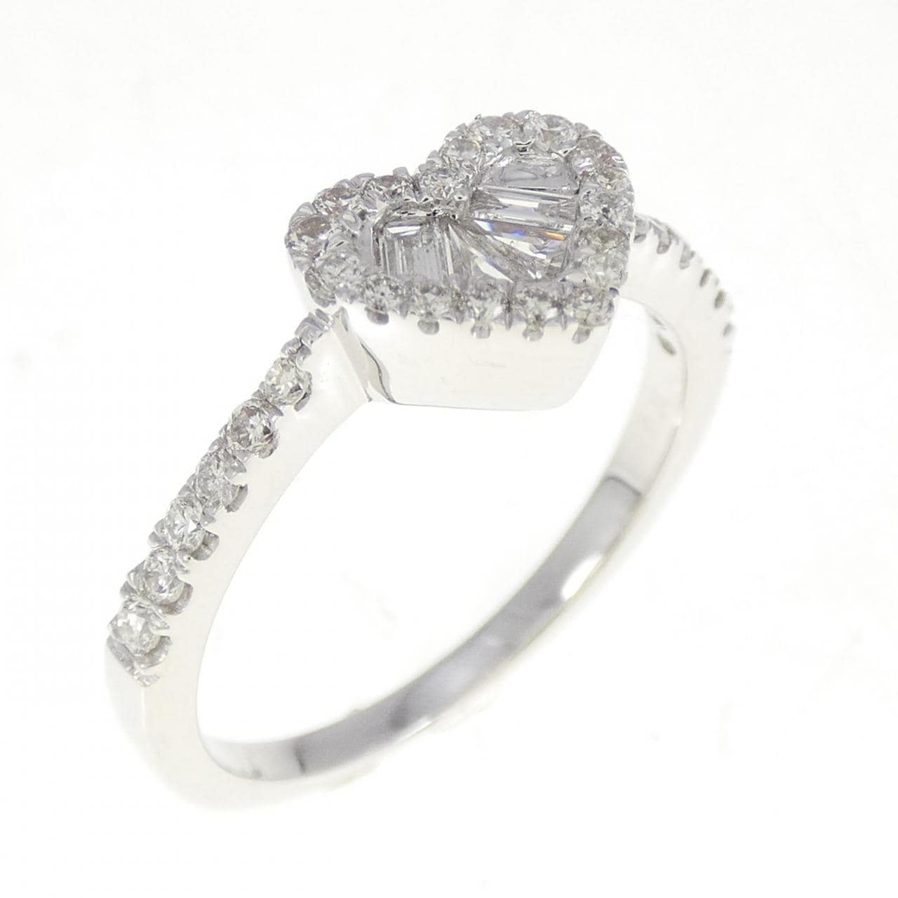 K18WG heart Diamond ring 0.38CT