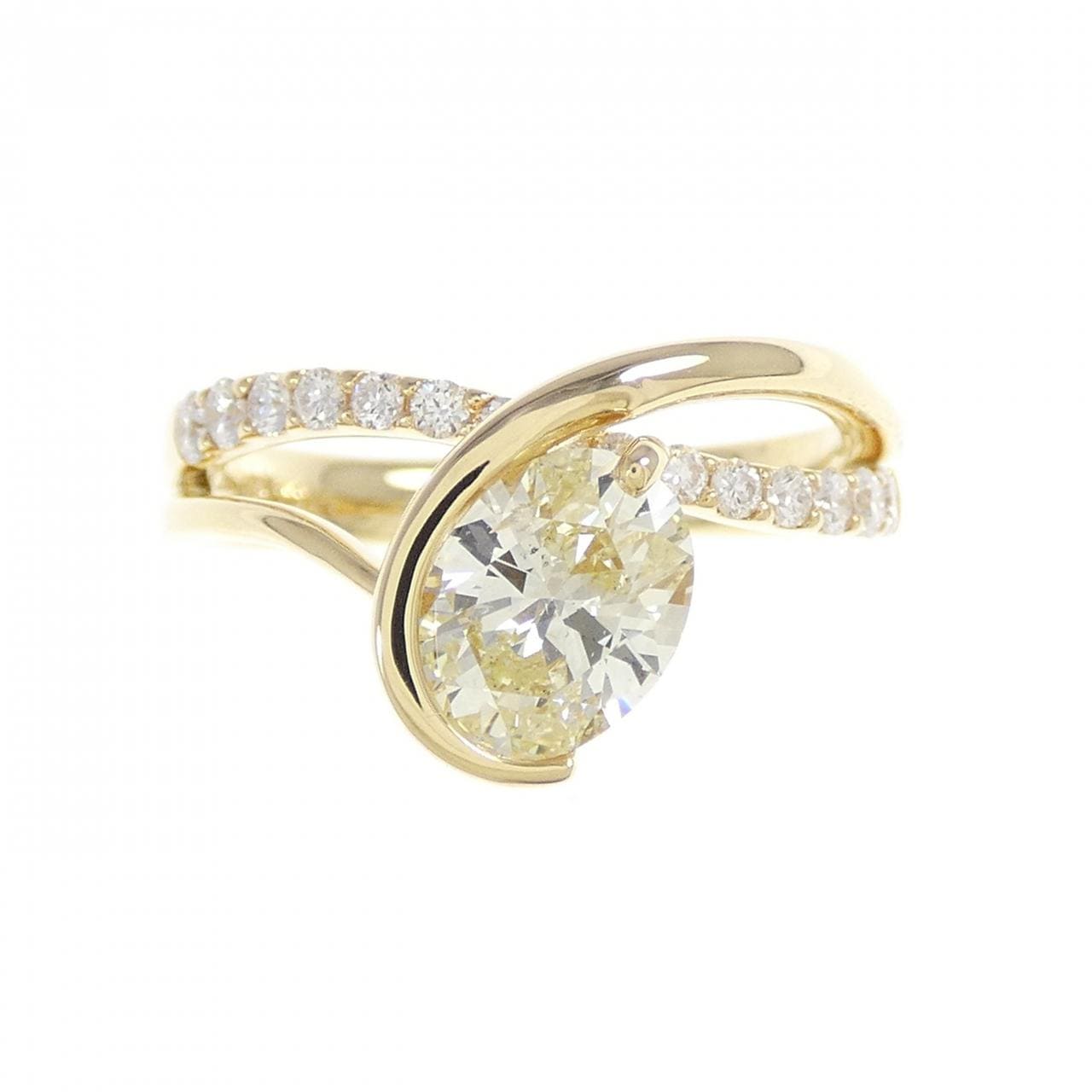 [Remake] K18YG Diamond Ring 1.014CT VLY SI2 Oval Cut
