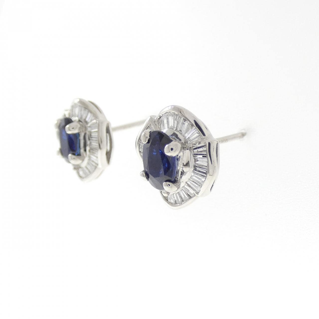 PT900 サファイヤ ピアス 1.00CT