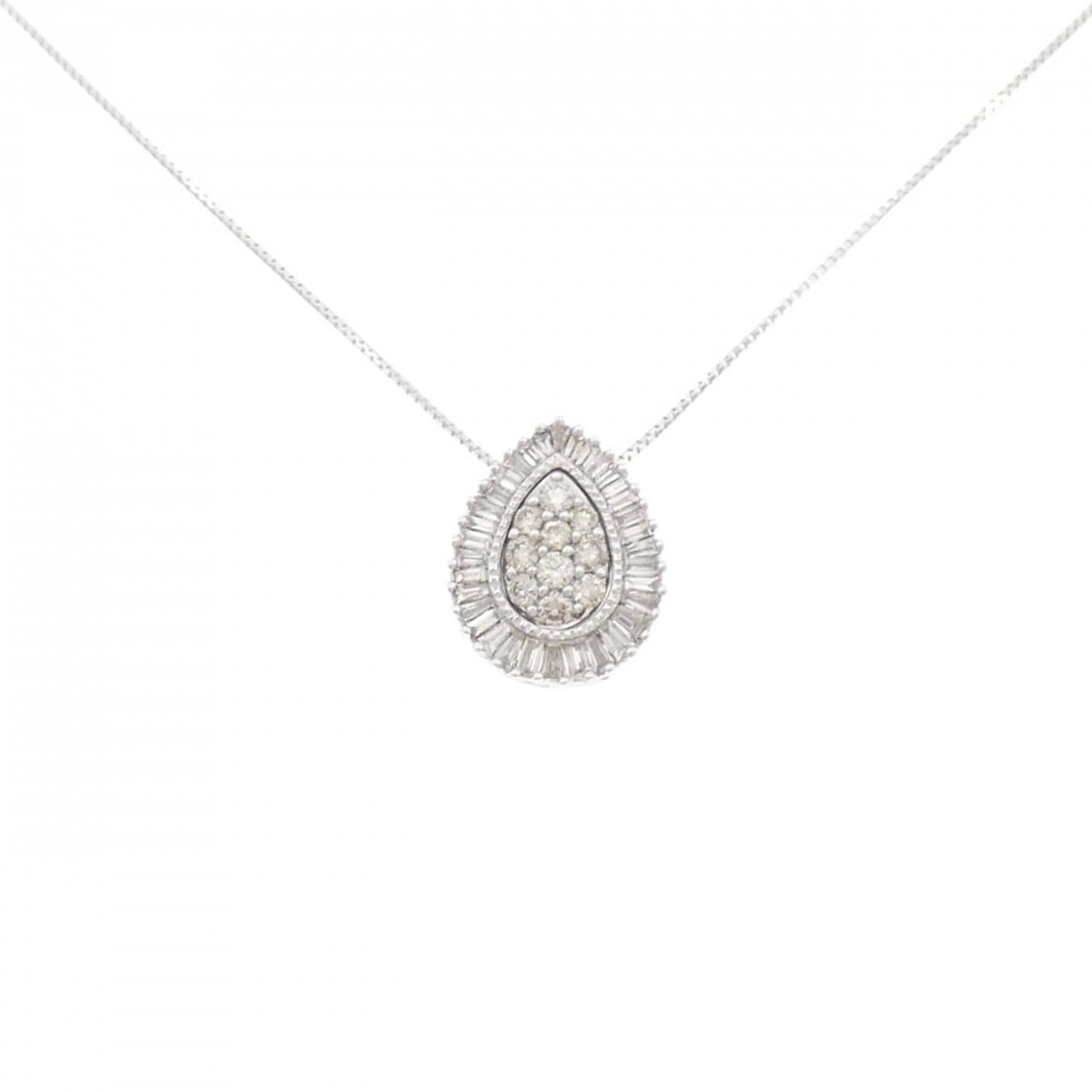 K18WG 2WAY ダイヤモンド ネックレス 0.18CT