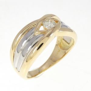 K18YG/PT ダイヤモンド リング 0.18CT