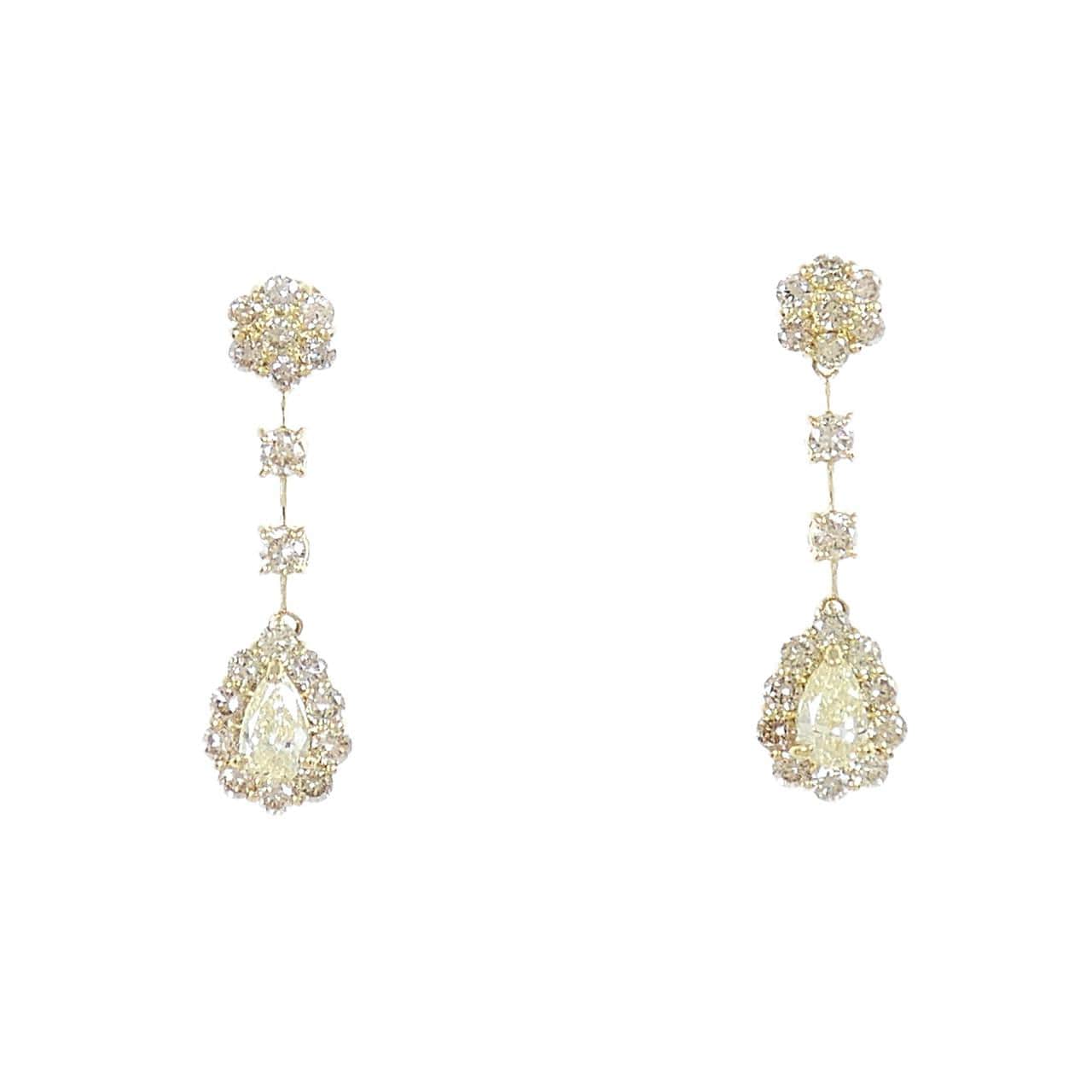 [BRAND NEW] K18YG Diamond earrings 0.76CT