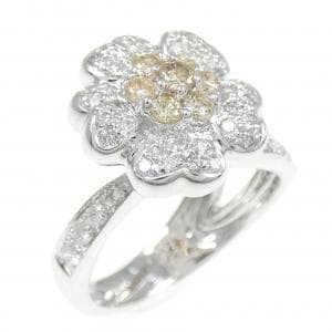 750WG フラワー ダイヤモンド リング 0.31CT
