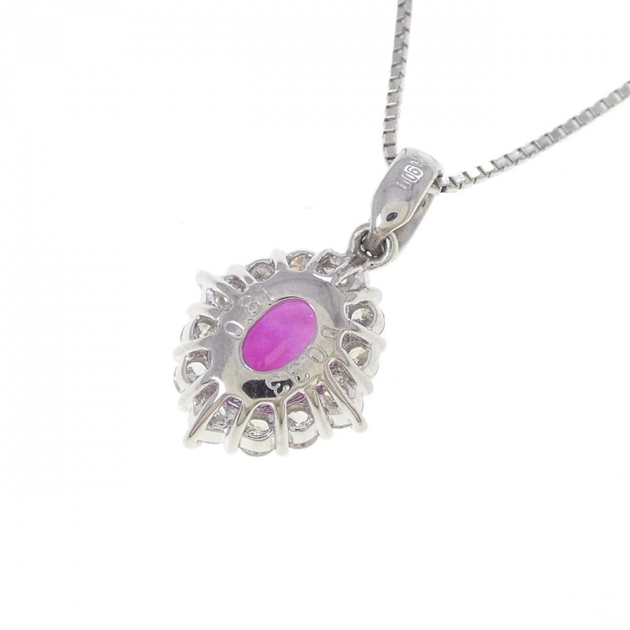 PT900/PT850 ルビー ネックレス 0.81CT