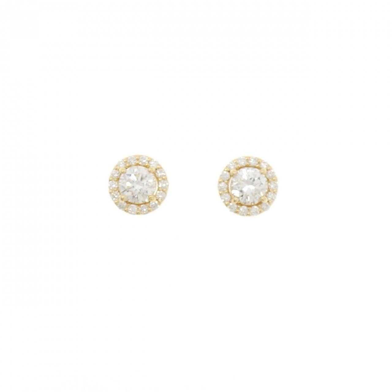 【リメイク】K18YG/ST ダイヤモンド ピアス 0.404CT 0.422CT G SI1-2 VG-GOOD