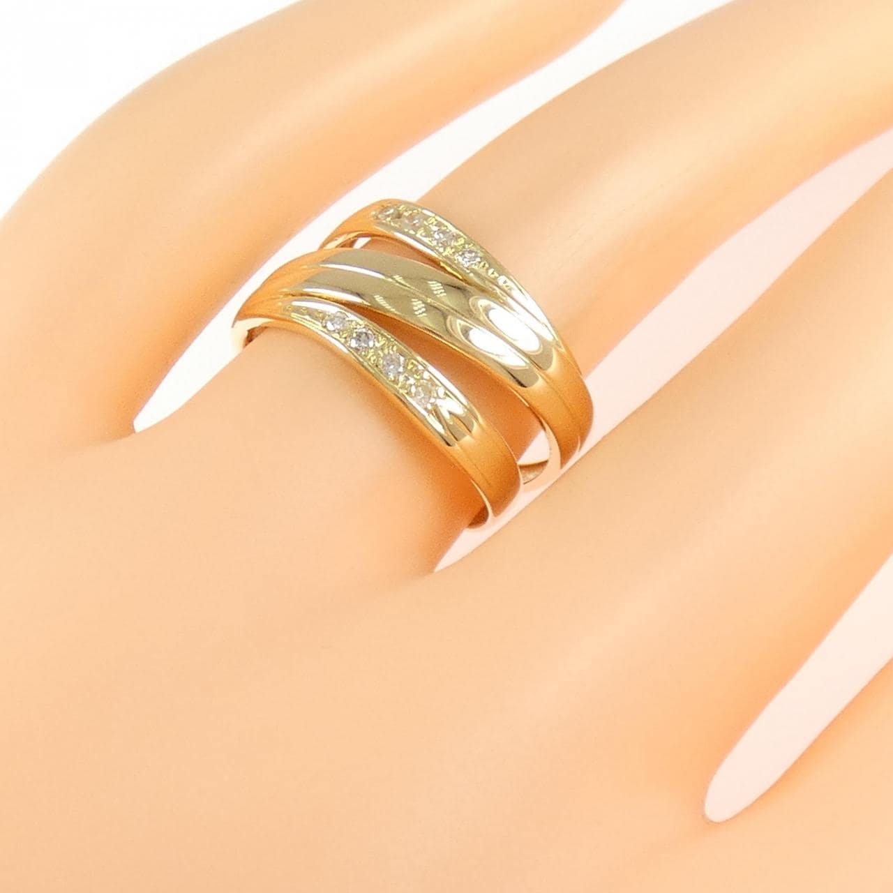 K18YG ダイヤモンド リング 0.09CT