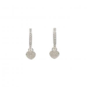 K18WG 2WAY ハート ダイヤモンド ピアス 0.35CT