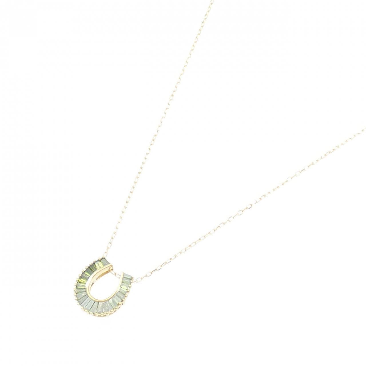 K18YG Horseshoe Diamond Necklace 0.32CT